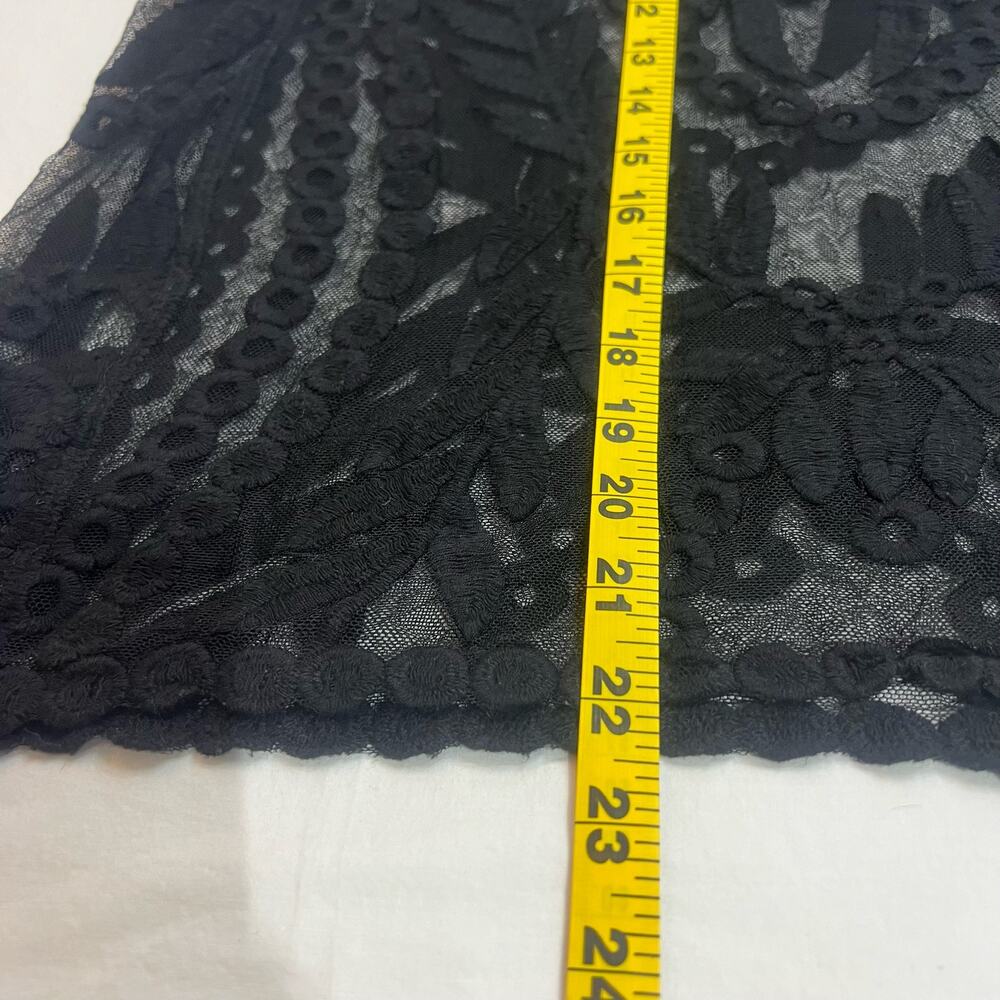 CAPRI Embroidered Mesh Lace Top Medium Blouse Witchy WhimsyGoth Wednesday Adams‎ - Picture 4 of 6